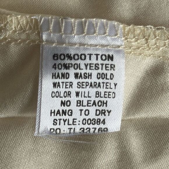 Umgee Boho Bliss Embroidered Bell Sleeve Keyhole Back Beige Dress Size L - Picture 12 of 13